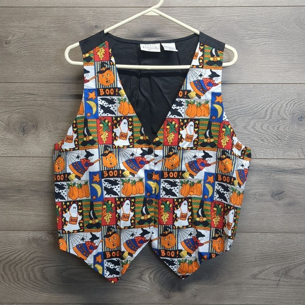 Vintage Basic Editions 90’s Spooky Halloween Theme Festive Vest Women's Plus 1X
